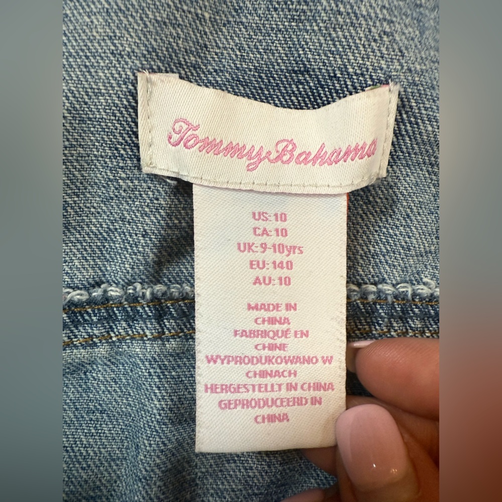 Tommy Bahama Blue Denim Kids Jacket Girls Size 10 (bin P) - Picture 6 of 7